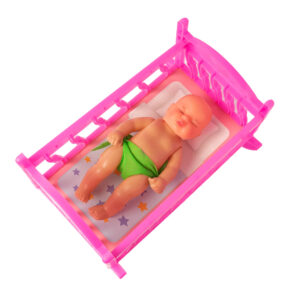 Juguete de cuna mecedora con muñeco