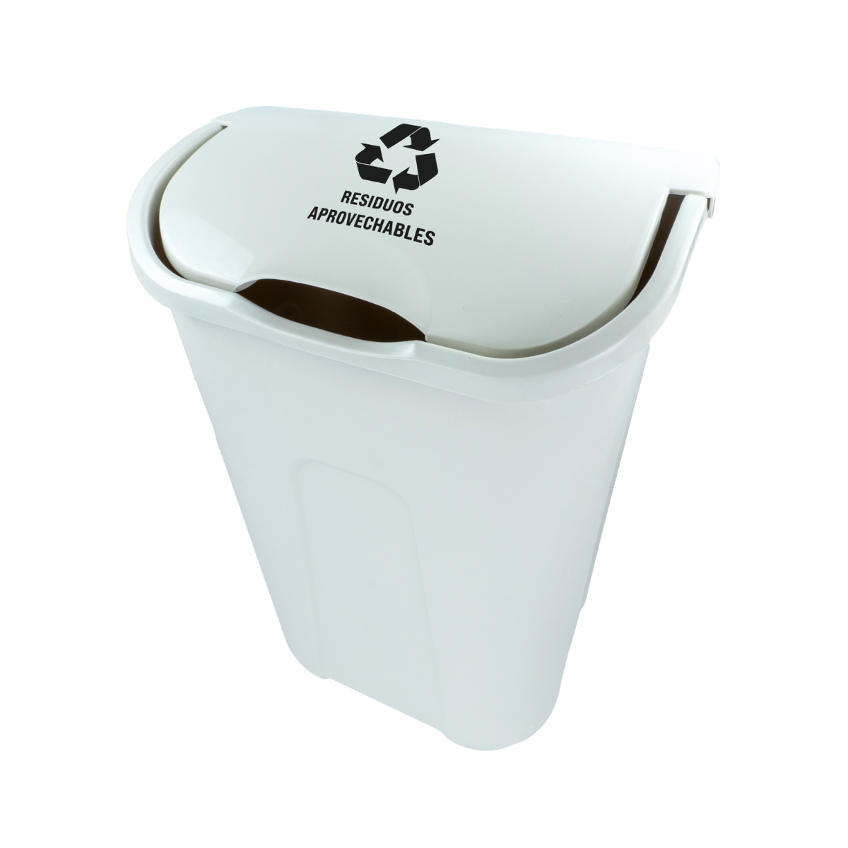 papelera vaivén blanca 35 litros para residuos aprovechables