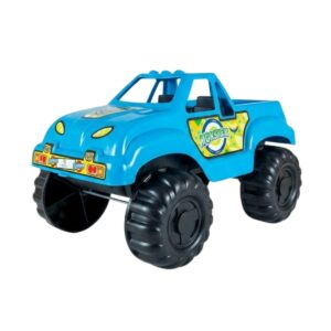 camioneta juguete grande con ruedas grandes de 38 cm de largo color azul