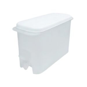 Dispensador plástico blanco con tapa y grifo para servir bebidas de forma práctica